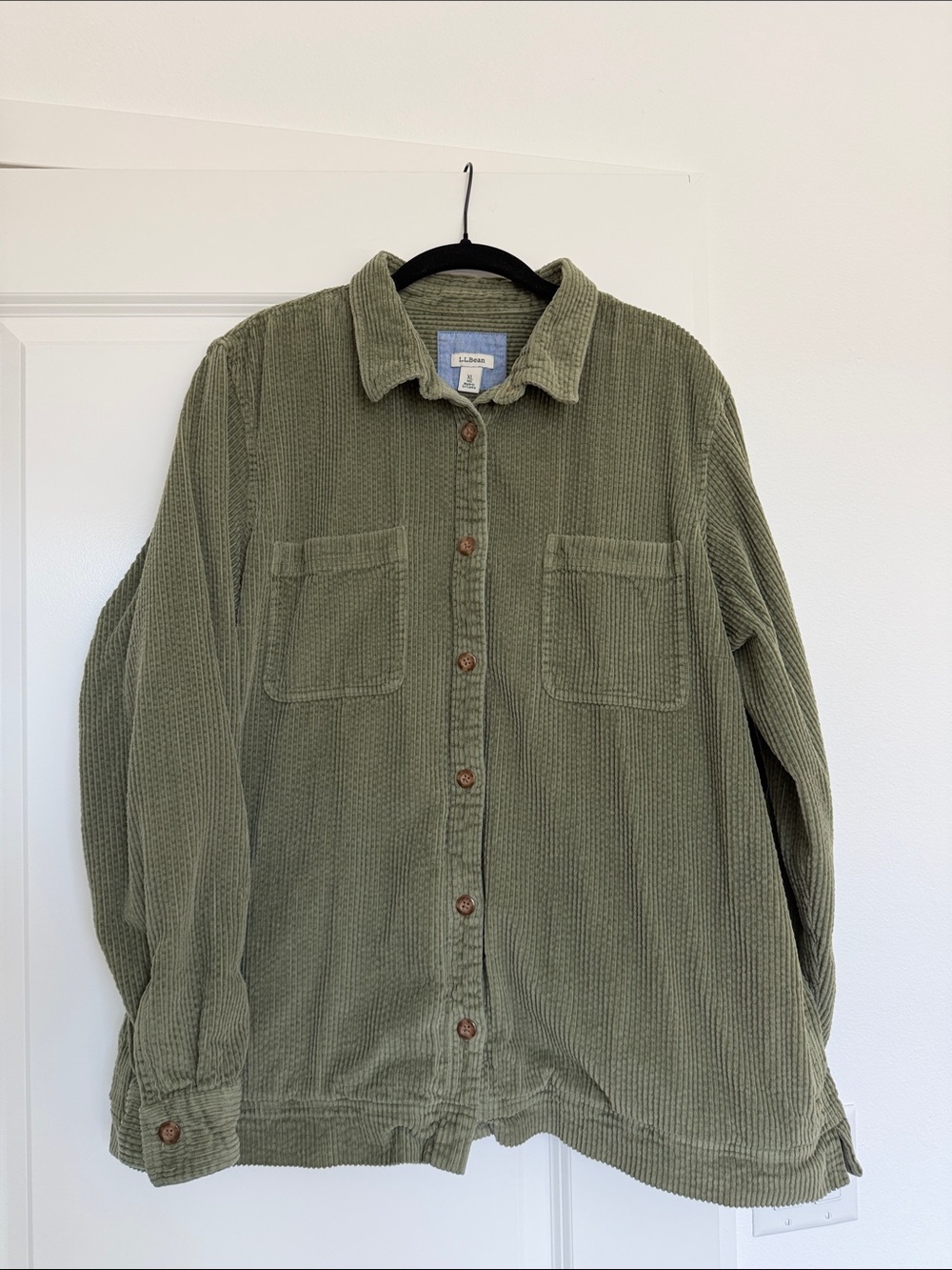 L.L. Bean Olive Green Corduroy Shacket Jacket